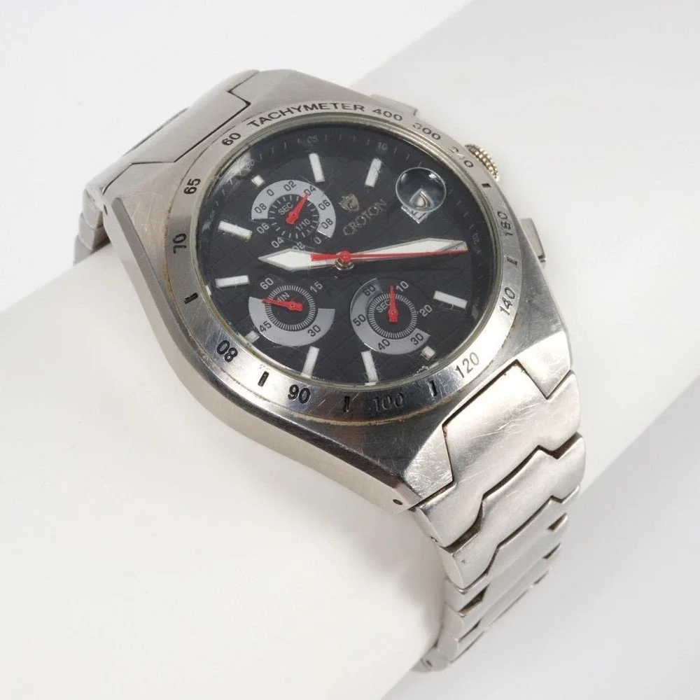 Croton Mens Chronomaster Stainless Steel Wrist Watch CC 311282